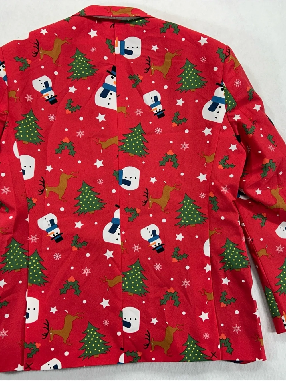 NWT OppoSuits Men’s 44 Red Christmas Snowman Reindeer Holiday Blazer